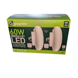 LED 60W Bulbs 2 Pack Adapters